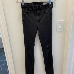 Rage & Bone Black Distressed Skinny Jeans